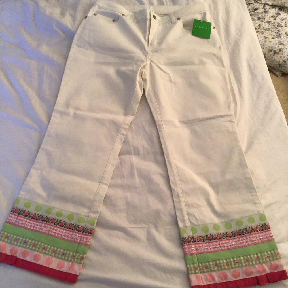 Lilly Pulitzer white cropped jeans NWT